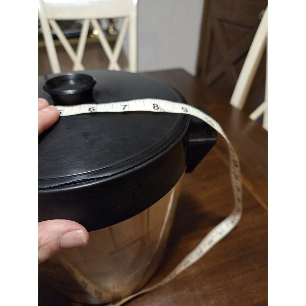 vintage West Bend Thermo-Serv ice bucket features a rustic sportsman design, Bar